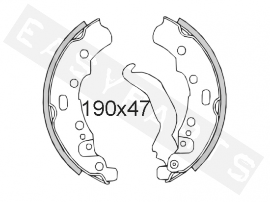 Brake shoes front or rear RMS APE TM703 1997-2012